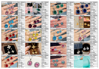 Caja de 20 Sets de Joyas de Plata 925 de Ley, Collar y Aretes Surtidos, Paquete al por Mayor para Tiendas