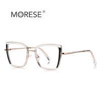 MORESE 3146 montures optiques bleu lumière bloquant métal TR cercle lunettes clair noir blanc cadres pour femmes lecture ordinateur