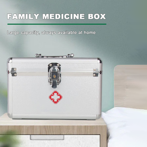 Risenmed 10 "Aleación de aluminio Caja de Medicina de primeros auxilios integral Caja de almacenamiento de medicina portátil de gran capacidad - Product Image 6