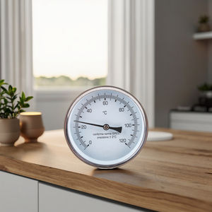 Thermomètre bimétallique chromé avec sonde en laiton Intérieur Extérieur et usage domestique Support OEM et ODM - Product Image 1