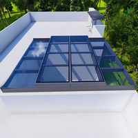 Système de toit en verre rétractable automatique Sortie d'escalier à toit plat Toit en verre mobile coulissant pour la maison