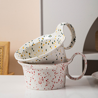 Grandes tasses à motif encre, bols à flocons d'avoine en céramique, bols à ramen, bols à dessert, mugs de grande capacité pour couples, bols en céramique créatifs