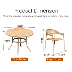 Juego de Comedor para Patio Exterior Moderno y Ecológico Meiqi, Mesa y Sillas de Hierro, Juego para Terraza, Balcón, Jardín, Resistente a la Intemperie, Estilo <span class=keywords><strong>Bistro</strong></span> - Product Image 4