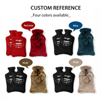 Compresse de gel réutilisable chaude et froide avec housse en peluche amovible, chauffe-mains en forme de bouteille pour la thérapie corporelle, logo personnalisé disponible