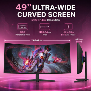 Écran d'ordinateur incurvé super large de 49 <span class=keywords><strong>pouces</strong></span>, résolution 1440P, pour la maison, le bureau, les entreprises, résolution 240Hz, panneau IPS, HDR, écran de bureau - Product Image 2