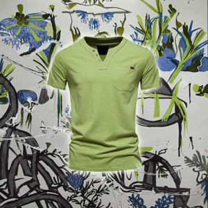 Camiseta de Verano para Hombre, Corte Regular, Cuello Redondo, 100% Algodón, Bolsillo Sólido, 180 Gramos, Secado Rápido, Transpirable, Manga Corta, Venta al por Mayor - Product Image 2