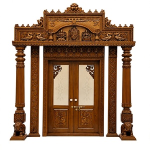 Puerta de Madera de Teca Estilo Sureño Indio con Pilares de Elefante para Casas del Sur de la India, Fabricante y Exportador para Casas en EE. UU. - Product Image 1