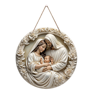 Artesanía de Resina Ecológica, Plato de Resina, Colgante Decorativo, Nacimiento y <span class=keywords><strong>Resurrección</strong></span> de Jesús, para Decoraciones de Bautismo Familiar - Product Image 5