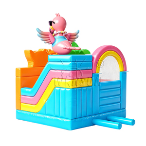 WINSUN Inflatable Tropical Flamingo Bouncy Castle with <b>Slide</b> PVC Waterproof CE for Kids Party Amusement Park Custom Logo - Product Image 5