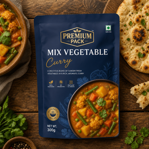 Curry aux légumes gourmet en sachet rétractable 250g |   Sac à trois soudures latérales <span class=keywords><strong>bleu</strong></span> marine haute barrière pour repas prêts à consommer - Product Image 1