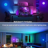 Lampe LED Mini Rechargeable USB à Commande par Bouton, Changement de Couleur RGB, Lumière Blanche Chaude Dimmable, Design Moderne en ABS pour Maison et Chambre