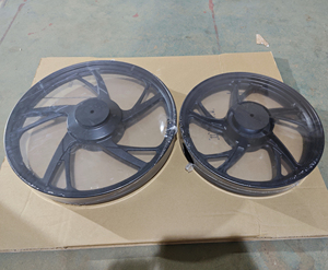 Coppia ruota tuta in lega leggera in alluminio per freno a tamburo HONDA BROS 150 KS - Product Image 2