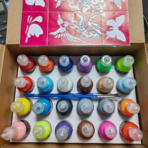 Proveedor dorado permanente 24 colores 30 ml pintura de tela 3D para ropa con plantillas de plantilla para tela - Product Image 6