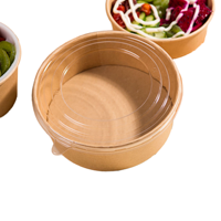 Bol jetable en papier kraft HONTA pour salades et snacks, restauration rapide, vente en gros, recyclable, matériaux recyclés, impression gaufrée personnalisée