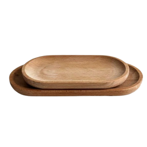 Bandeja de madera para servir Forma ovalada Tamaño personalizado Mango Madera Plato para servir Bandeja de almacenamiento Precio al por mayor Fabricante Hotelería - Product Image 5