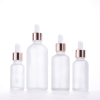 Boston Cosmetic Bouteilles d'huile essentielle compte-gouttes en verre dépoli bouchon en or rose 5ml 10ml 15ml 20ml 100ml tailles pour sérum de soin de la peau
