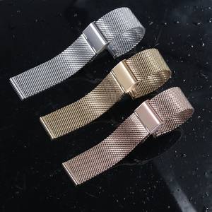 Sgancio rapido 0.8mm filo maglia Milanese cinturino per <span class=keywords><strong>HuaWei</strong></span> GT4 bracciale uomo acciaio inossidabile cinturino spesso orologio 18mm 20mm 22mm - Product Image 4