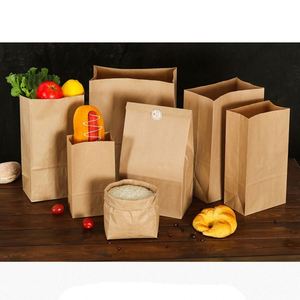 Bolsas de Papel Kraft Marrón Natural con Logotipo Personalizado al por Mayor, Bolsas Cuadradas para Llevar Comida Rápida - Product Image 6