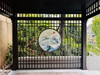 Pavillons chinois avec colonnes romaines et toits de forme variée, pergola, gazebo, aluminium naturel thermolaqué pour l'extérieur
