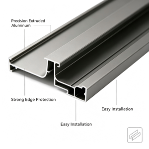 Profils décoratifs modernes en alliage d'aluminium pour extérieur et intérieur, plinthes dissimulées, garnitures de bordure de balcon, panneaux muraux - Product Image 3