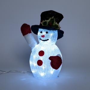 MUÑECO DE NIEVE ACRÍLICO CON 40 LEDS, 30X19 H. 37CM, CON TEMPORIZADOR - Product Image 1