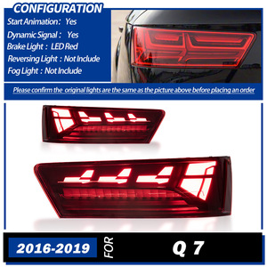 Xe LED Đèn Hậu Cho Audi Q7 2016 2019 Lắp Ráp <span class=keywords><strong>2025</strong></span> Mô Hình Năng Động Chảy Phía Sau Phanh Đèn Phụ Kiện Ô Tô - Product Image 5