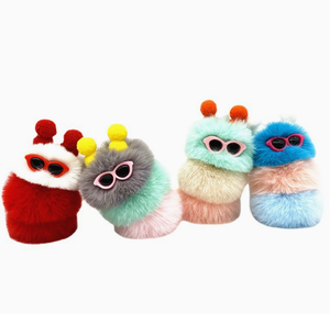 New Cute Caterpillar Keychain Cartoon Plush Doll Bag Pendant Creative Car <b>Key</b> <b>Chain</b> Small Gift Bag Decoration - Product Image 6