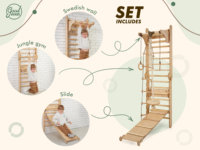 LM KIDS Tapis de jeu éducatif pour tout-petits Aire de jeux intérieure Machine à grimper Échelle suédoise Jeux muraux d'escalade pour enfants