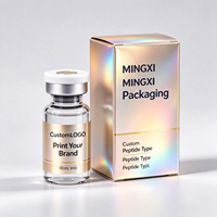 Étiquettes pour ampoules de peptides en marque blanche 2ml 4ml 10ml nacrées avec boîte à fermeture ruban et insert en carton