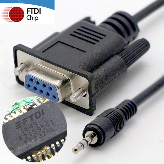 DB9 Pin Female RS232 Serial Converter Cable Twisted Pair DC 3.5mm Audio Jack Braid Shielding FTDI FT232RL Chipset CE for