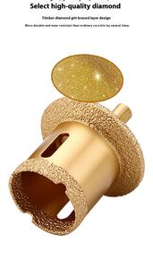 Ensemble de forets diamantés à double couche pour marbre, pierre, carrelage céramique, verre, pour l'ouverture de bassins dans les éviers inférieurs, pour utilisation avec une perceuse à maçonnerie - Product Image 6