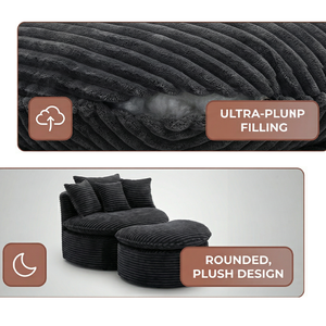 Canapé confortable Cloud, une place, mousse compressée, emballé sous vide, minimaliste, sans bois, canapé-lit pour salon, utilisation en hôtel - Product Image 3