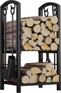 Diproduksi pemegang kayu luar ruangan alat perapian rak <span class=keywords><strong>Log</strong></span> besi logam rak kayu bakar - Product Image 6