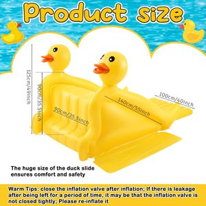 Inflatable Duck Water Slide With Spray Feature For Kids Pool Play Yellow 100-500kg Capacity - Product Image 2