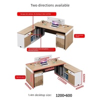 Bureau de personnel simple et moderne en forme de L, en PVC, avec emplacement pour carte d'employé, poste de travail, mobilier de bureau commercial