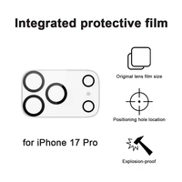 Film protecteur d'écran d'objectif d'appareil photo 3D HD transparent en verre trempé anti-rayures jaune/noir pour iPhone 17 Pro Max