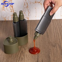 Botol Plastik Portable 3-in-1 untuk Saus Ketchup, Saus Pedas, dan Saus Barbeque untuk Kemah & BBQ