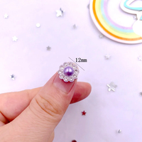 12mm résine fleur ronde perle Flatback cristaux strass boutons Appliques mariage album à faire soi-même artisanat accessoires