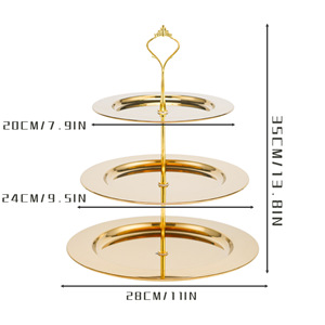 Espositore per Dessert a Più Livelli - Vassoio per Torte in Acciaio Inox, Torre per Tè del Pomeriggio, Porta Frutta e <span class=keywords><strong>Pasticceria</strong></span> - Product Image 6