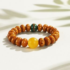 Stern- und Mond-Bodhi-Samenperlen mit natürlichem gelbem Achat – Modischer Glücksbringer als Einzelstrang - Product Image 6