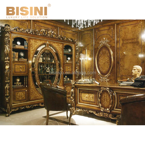 Table à manger longue et ornée de style classique en bois sculpté à la main, réplique exquise, pour 8 personnes - Product Image 5