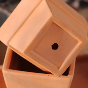 Venta al por mayor hecho a mano casa jardín natural cuadrado de cerámica terracota cerámica olla con placa - Product Image 2
