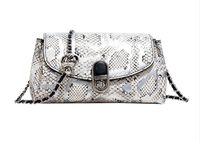 Taschen für Damen Neue Lederhandtasche im Schlangenmuster-Design, Premium-Umhängetasche mit goldener Kugelkette, kleine Tasche