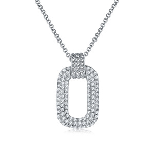 สร้อยคอผู้ชายสไตล์ฮิปฮอปประดับโมอิสซาไนต์ เงินแท้ พร้อมจี้ซิลิโคน - Product Image 2