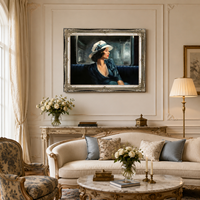 Peinture à l'huile personnalisée sur toile avec cadre, portrait de femme moderne, art original à partir de photo, taille personnalisée, pour salon