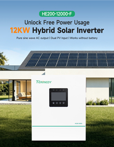 12kw 48v IP21 ระบบไฮบริดพลังงานแสงอาทิตย์แบบคลื่นไซน์บริสุทธิ์ พร้อมระบบ MPPT คู่ และเอาต์พุตคู่ รุ่น HE200-12000-F กำลังขับสูง 11  ไม่ใช้แบตเตอรี่ - Product Image 4