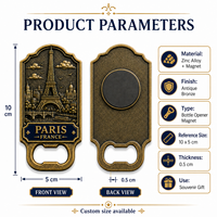 Proveedor Directo de Fábrica, Abridor de Botellas Magnético Personalizable con el Emblema de una Ciudad, Recuerdo de Viaje Económico OEM