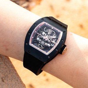 Cronusart <span class=keywords><strong>2025</strong></span> người đàn ông mới của sợi <span class=keywords><strong>Carbon</strong></span> tay vết thương cơ khí đồng hồ-tonneau hình trường hợp, bộ xương quay số, sợi <span class=keywords><strong>carbon</strong></span> chi tiết - Product Image 1