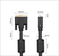 Cable DVI macho a macho de doble enlace de 24 + 1 Pines de alta calidad personalizado con dos ferritas