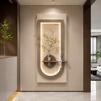 Peinture LED en grès moderne et minimaliste sans cadre, avec verdure hydroponique, pour entrée, peinture décorative LED